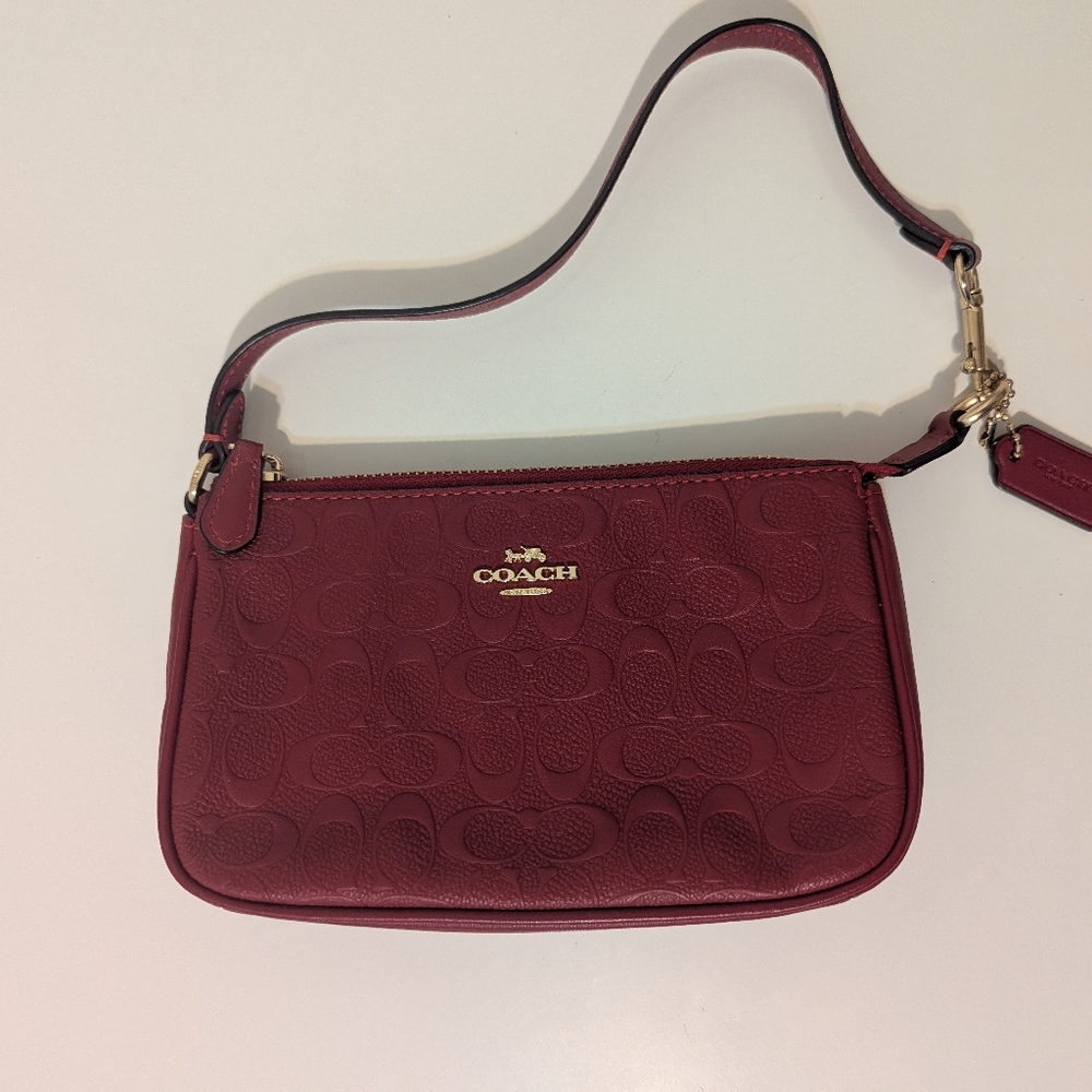 Coach Cherry Red Debossed Nolita EUC - Picture 12 of 13